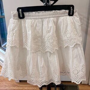 Gap mini white floral skirt